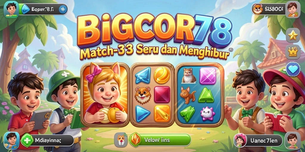 Screenshot gameplay BIGCOR78 menampilkan aksi mencocokkan item.
