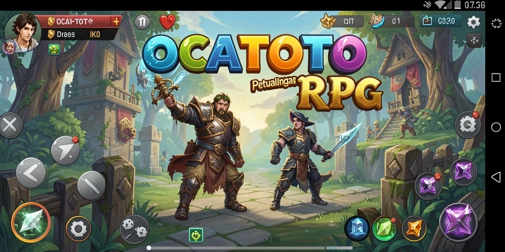 Gameplay seru dari OCATOTO menunjukkan aksi pertarungan di dunia fantasi.