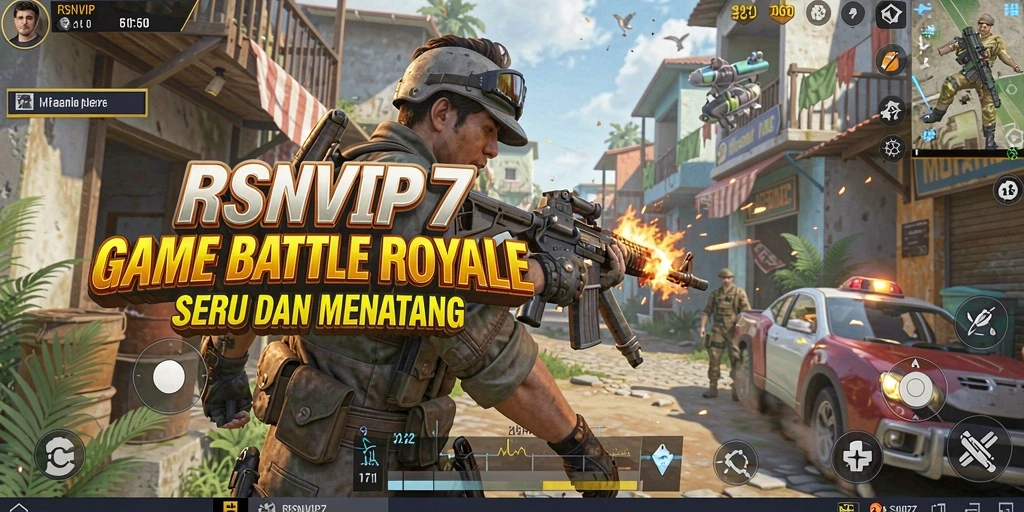 Screenshot gameplay RSNVIP7 menampilkan aksi seru dalam pertarungan Battle Royale.