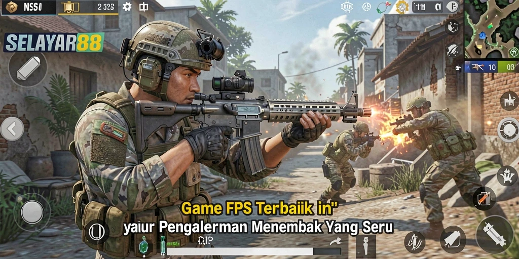 Tampilan gameplay menarik dari SELAYAR88 dengan aksi menembak yang intens.